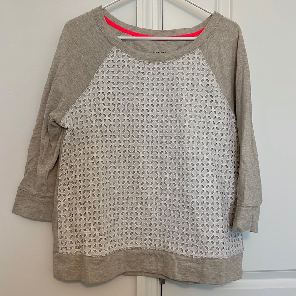 Merona 3/4 Sleeve Lace Baseball Sweater